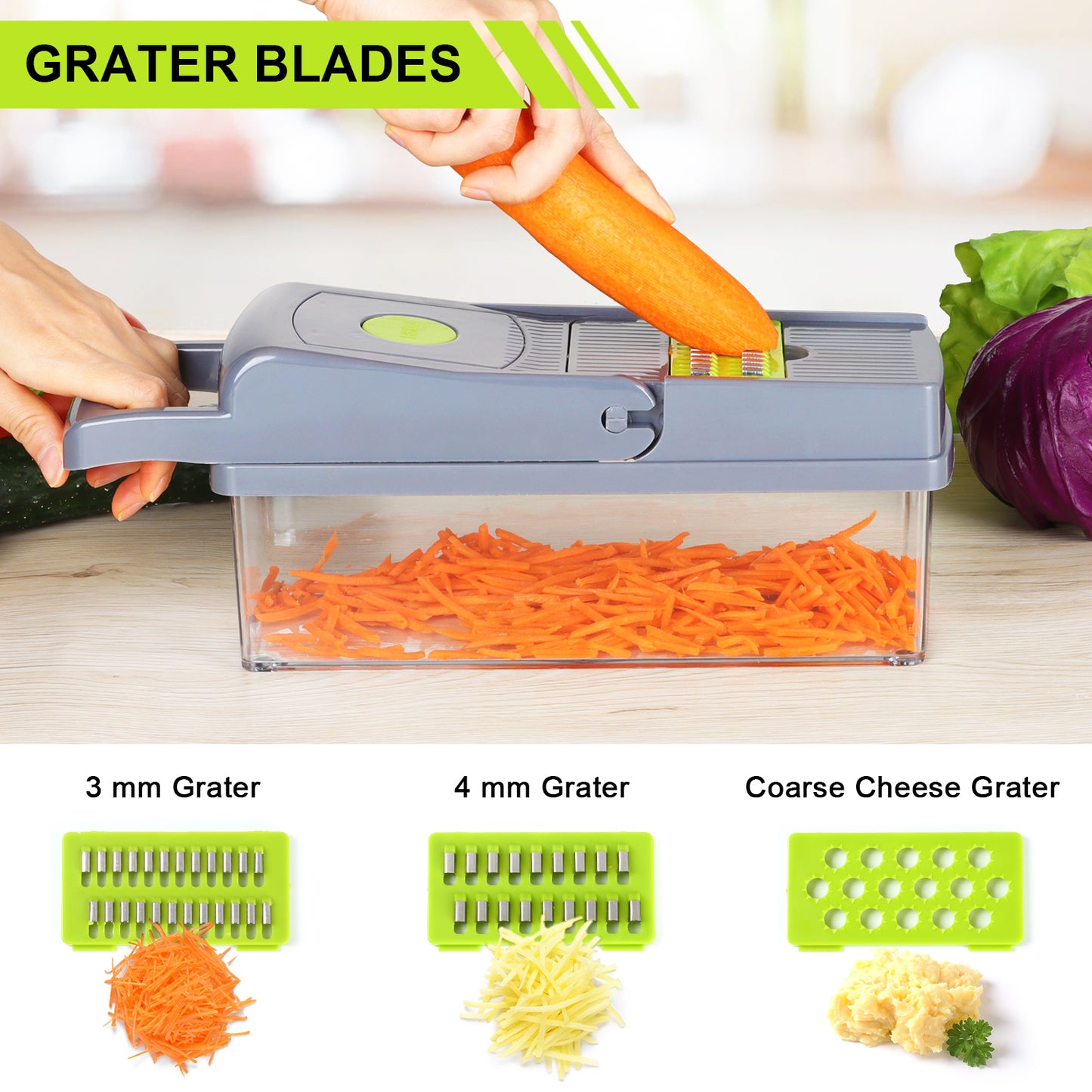 14 in 1 Multifunctional Vegetable Chopper, Mandoline Dicer, Slicer, With Container Box