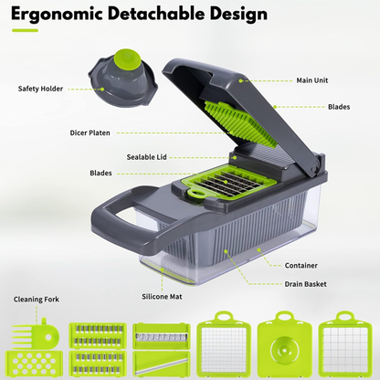 Multipurpose Vegetable Cutter 14-Piece Set